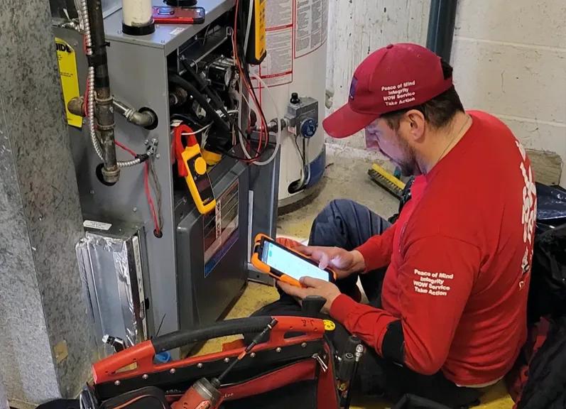HVAC maintenance checklist infographic showing annual tune-up steps